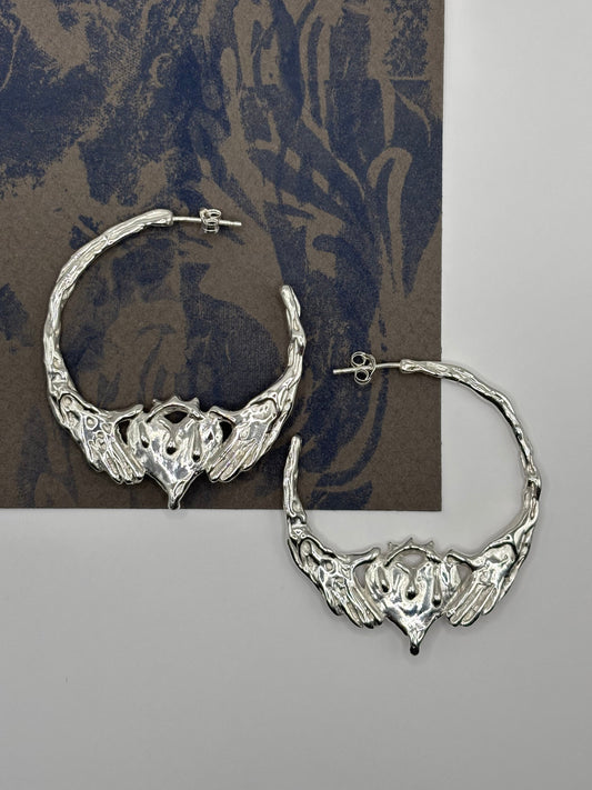 Drippy Claddagh Hoops