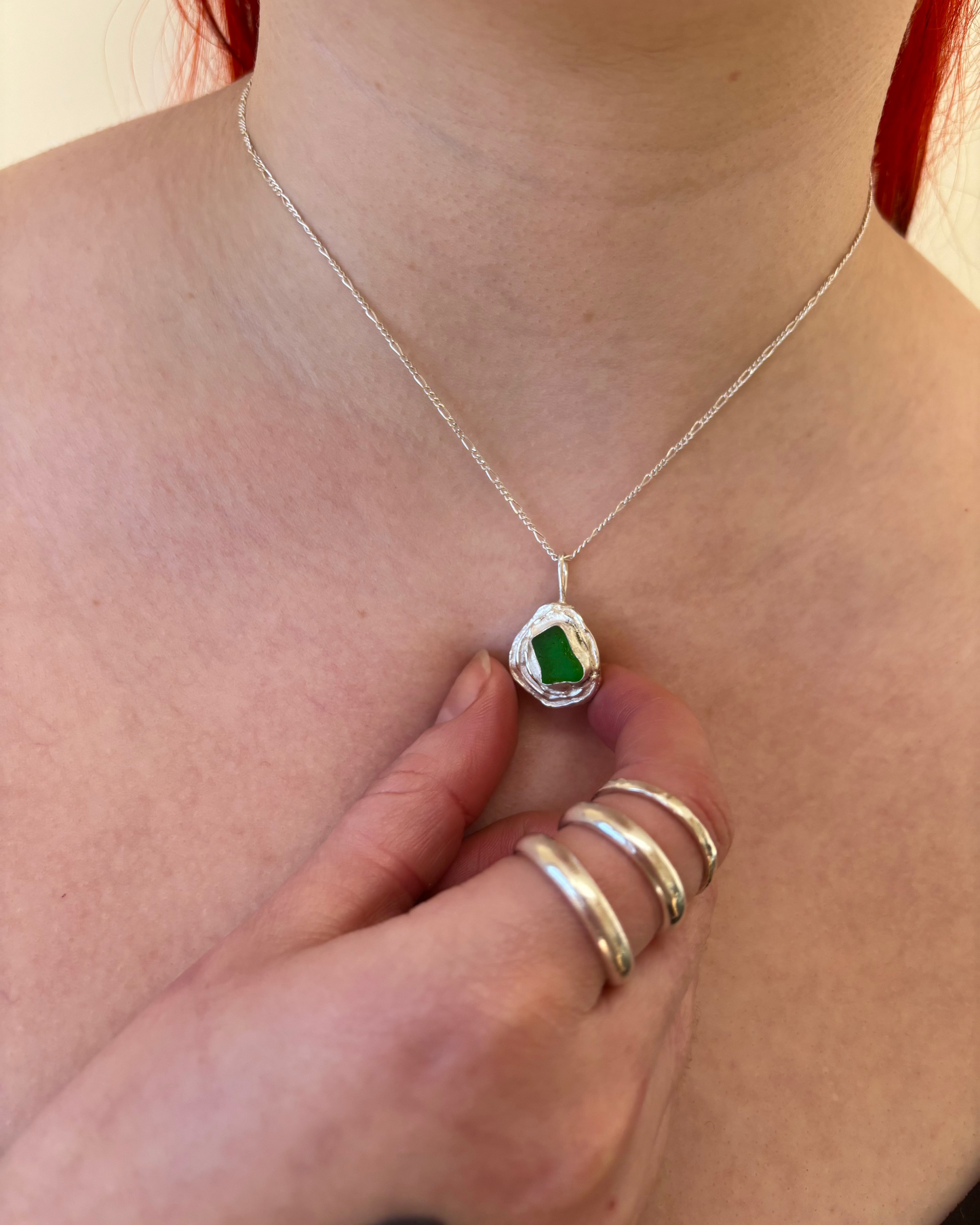 OYSTER SEA GLASS PENDANT 1
