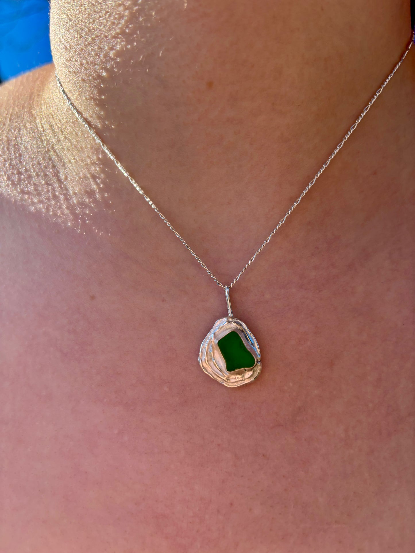 OYSTER SEA GLASS PENDANT 1