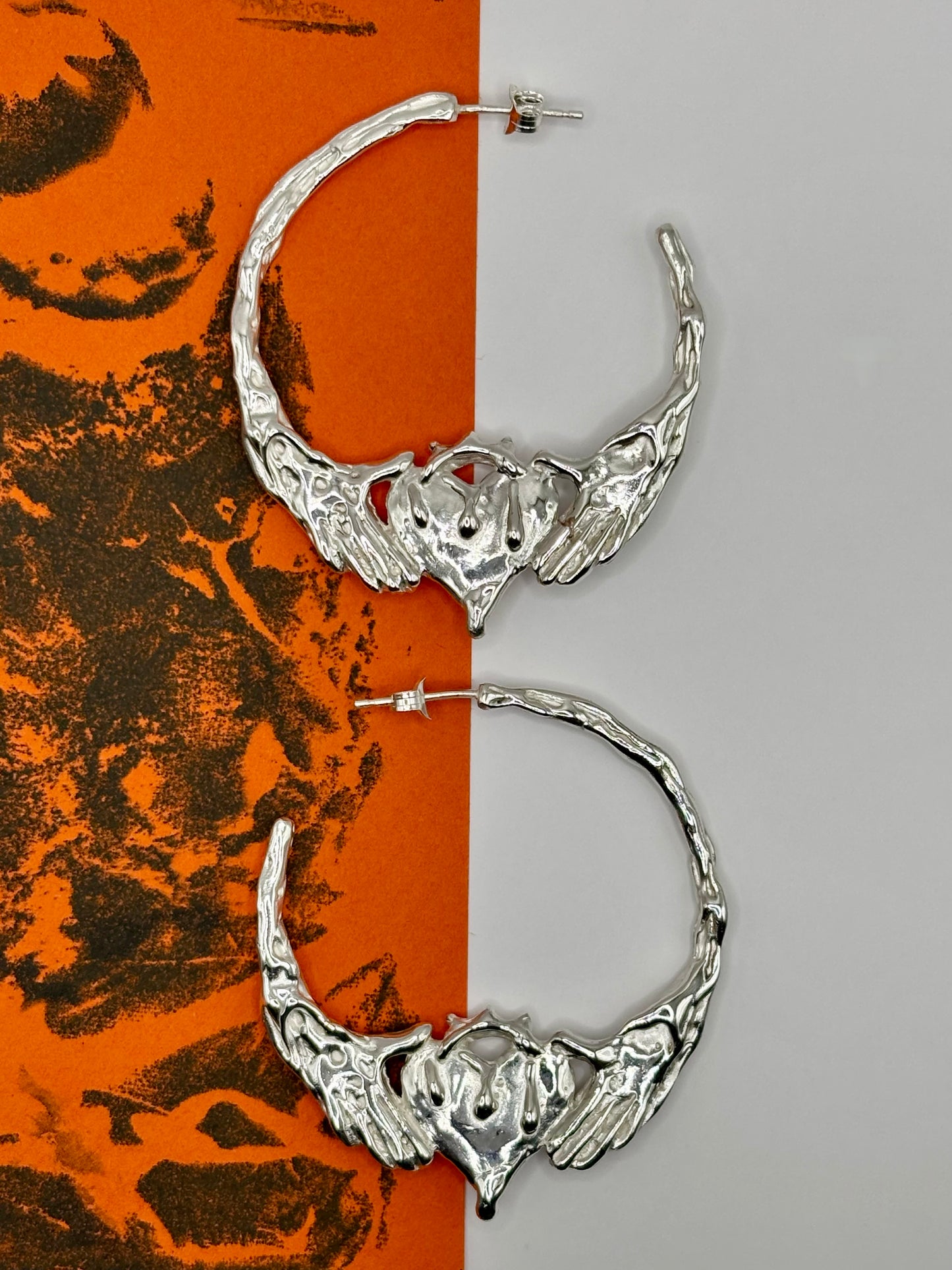 Drippy Claddagh Hoops