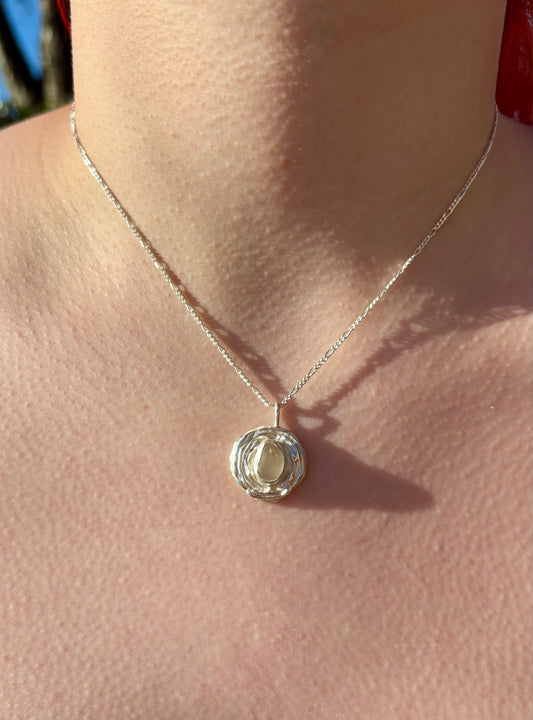 OYSTER SEA GLASS PENDANT 2