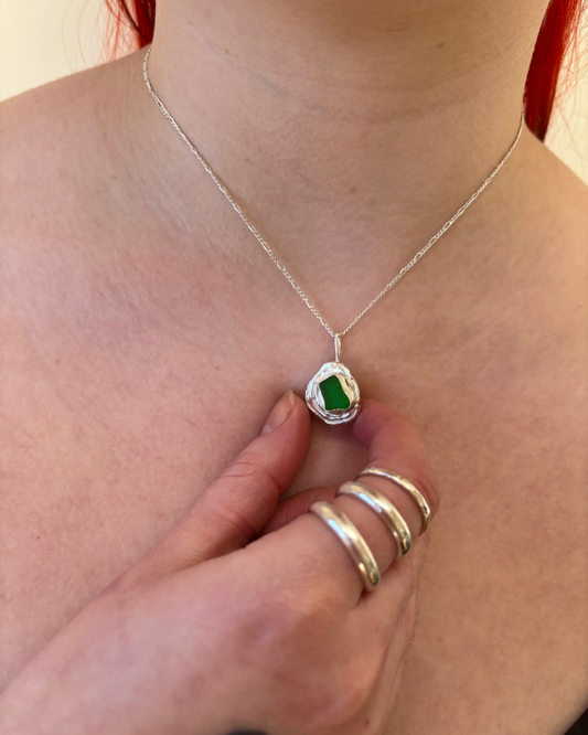 OYSTER SEA GLASS PENDANT 1
